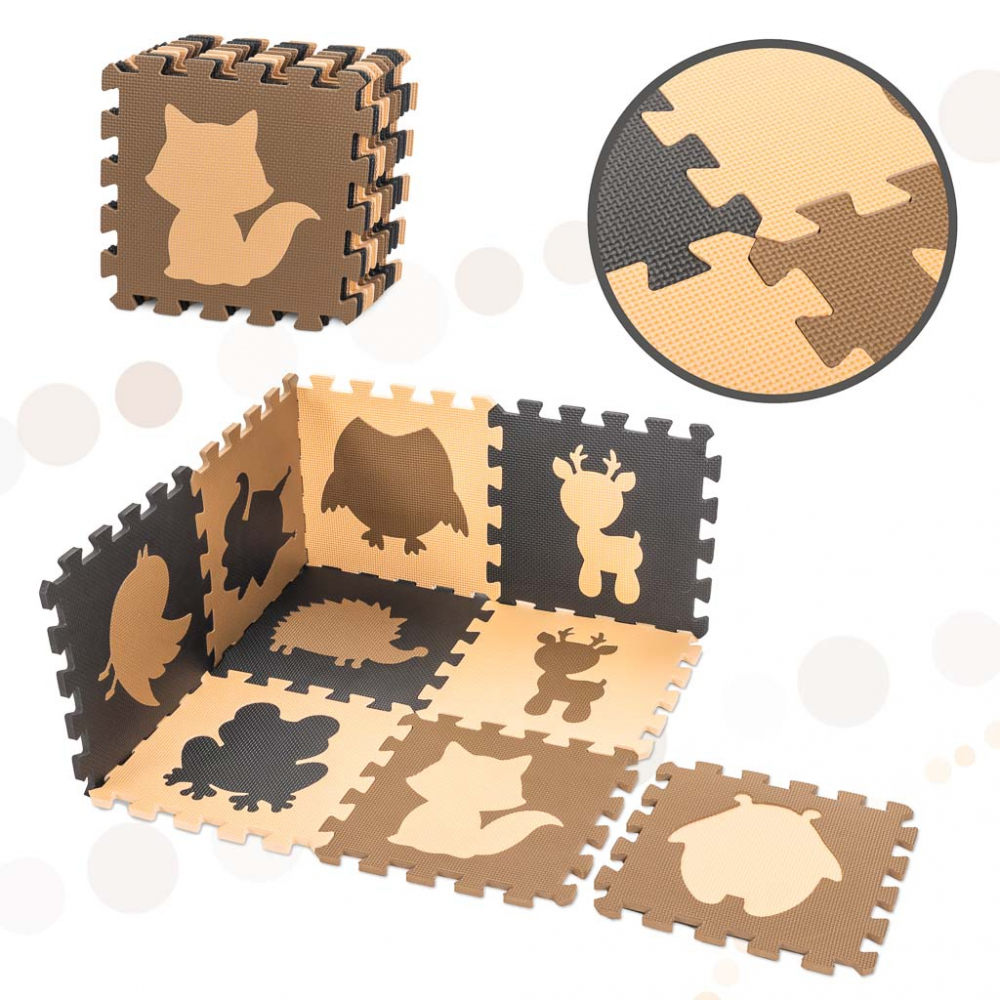 Covoras Puzzle Ikonka 9 piese | Joc Educativ Sigur - imagine 9