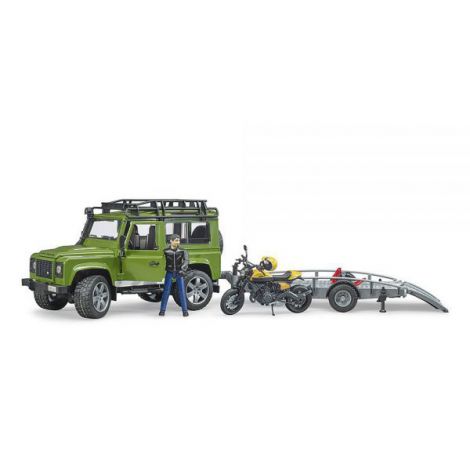 Bruder Land Rover Defender cu Remorcă și Ducati - imagine 3