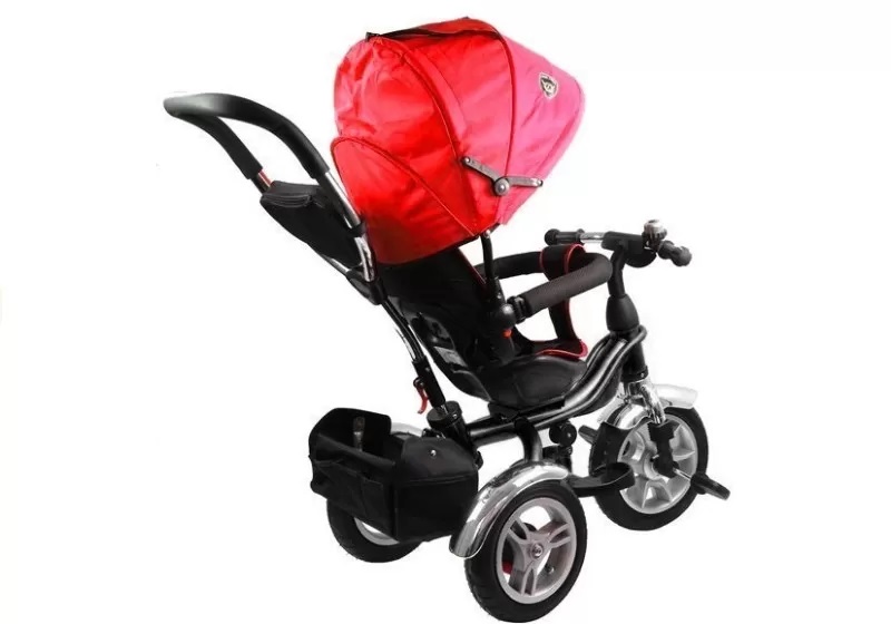 Tricicleta LeanToys Rosu 9luni-25kg Maner Reglabil - imagine 2