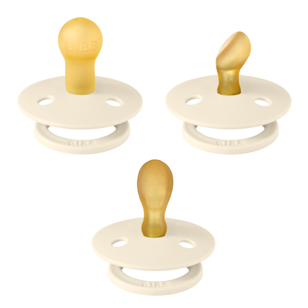 Set 3 Suzete BIBS Colour, Latex, Ivory, 0 luni+ - imagine 3