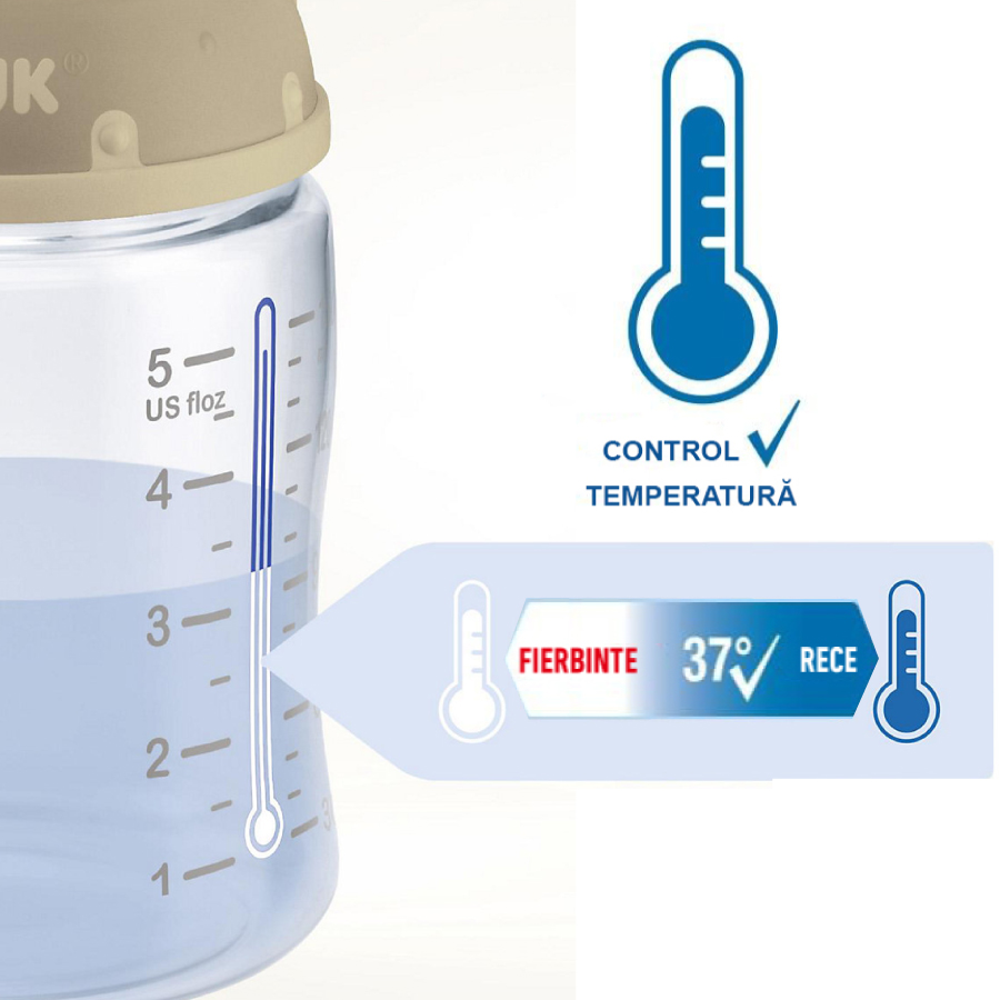 Biberon NUK Nature Sense 120ml, S, 0-6 luni