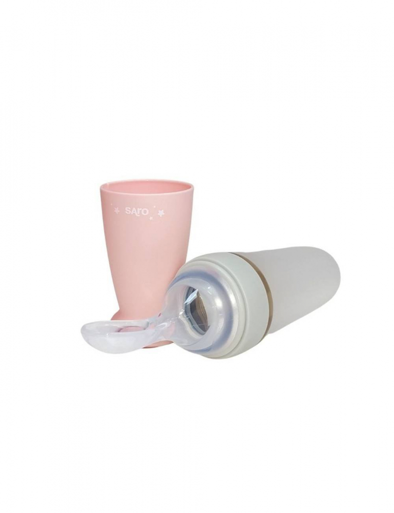 Linguriță Saro Baby cu Rezervor Silicon 90ml - imagine 4