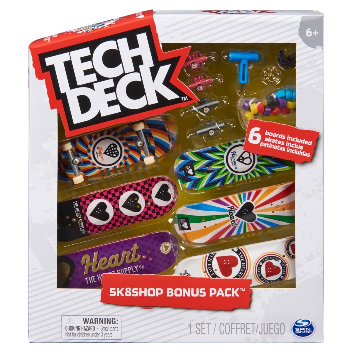 Set 6 Mini Placi Tech Deck Heart, Cu Accesorii