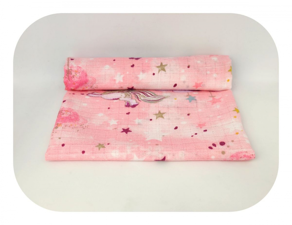Scutec Muselina Egakids Rose Unicorn 70x80 cm