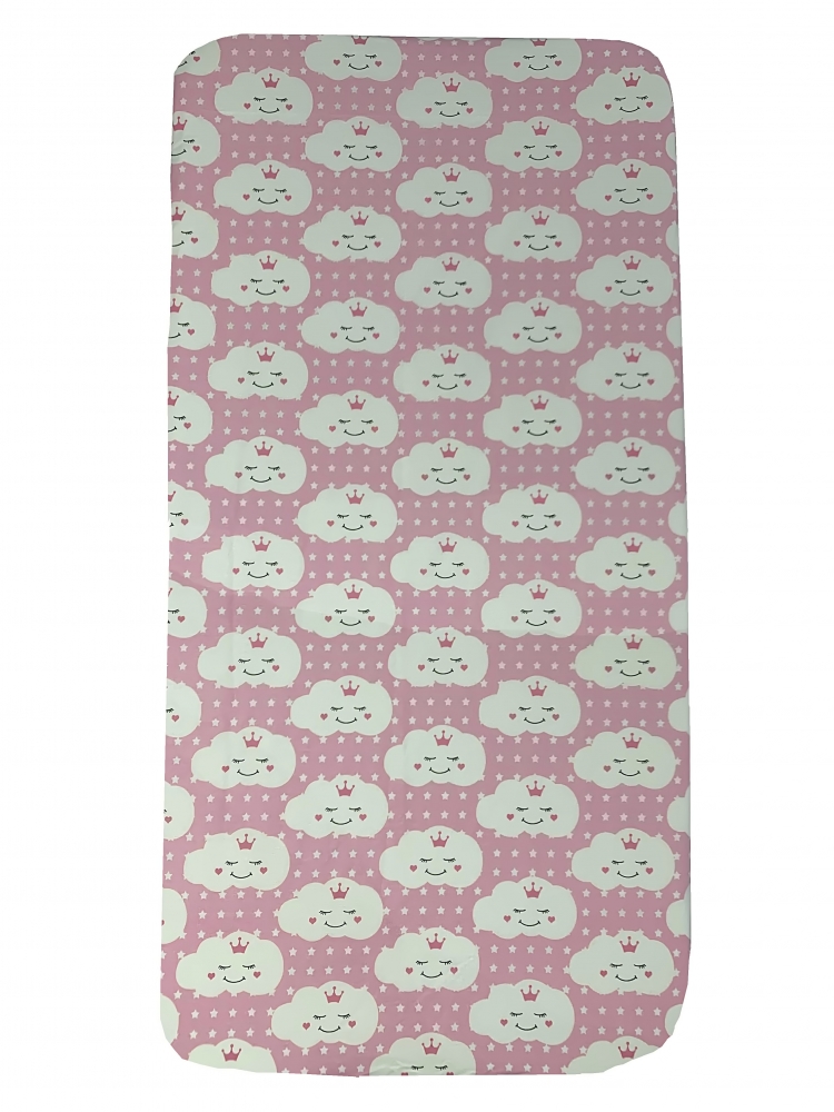 Cearsaf elastic Deseda 140x70 cm, Norișori Roz