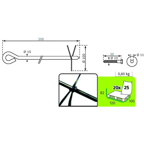 Ancora sol KBT 50 cm - Siguranță spațiu joacă - imagine 2