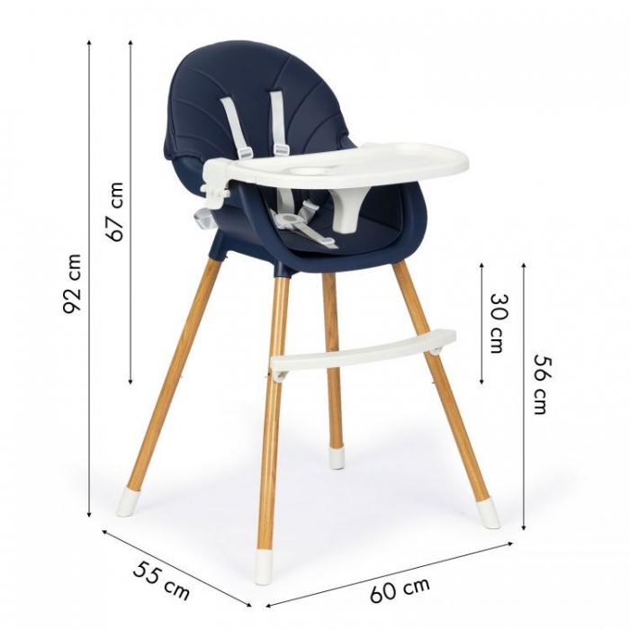 Scaun de masa 2 in 1 Ecotoys Bleumarin - imagine 2