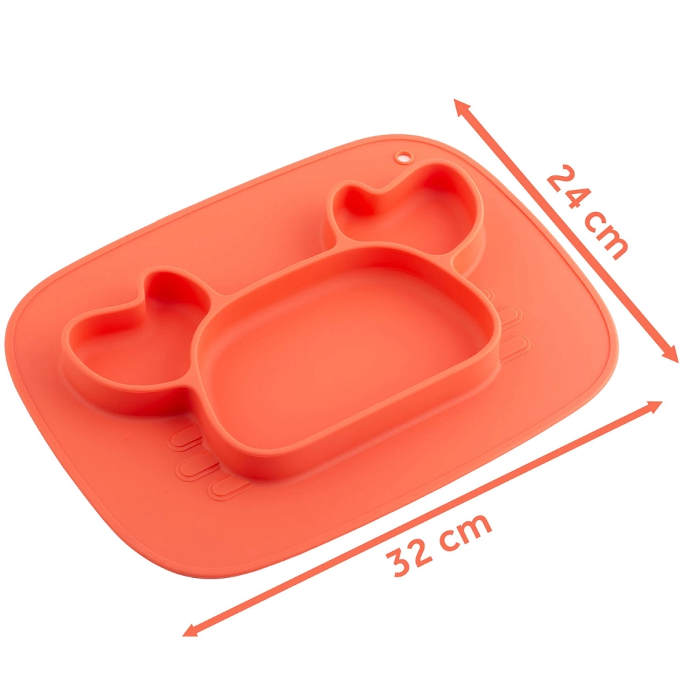Farfurie Crab Rosu Ricokids Compartimentata Fara BPA - imagine 5