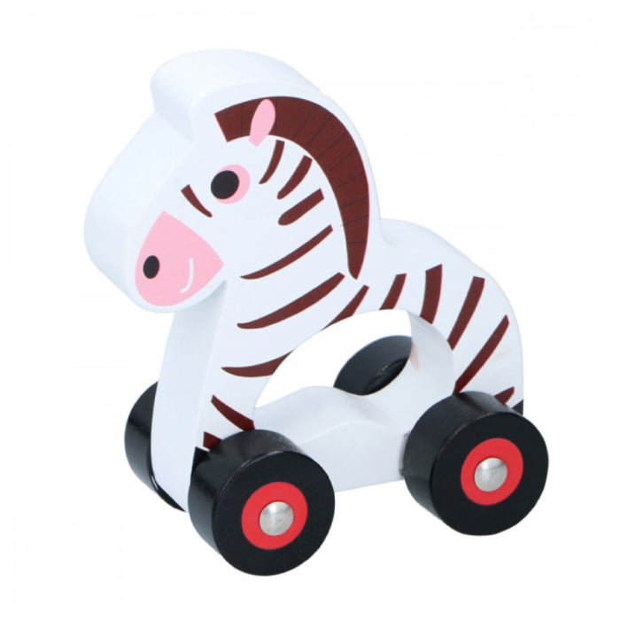 Jucarie Lemn Marionette Zebra cu Roti