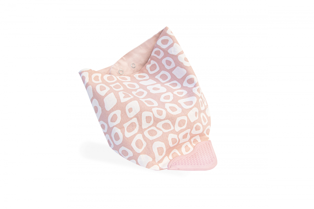 Baveta Bandana BabyJem Rose cu Jucărie Dentitie - imagine 4