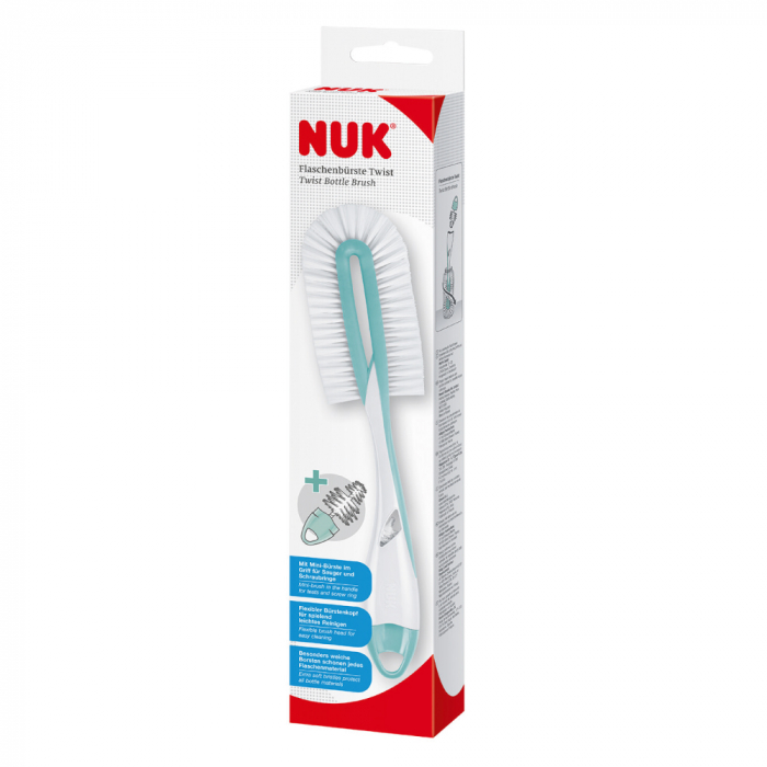 Perie NUK Twist 2in1: Curățare Biberoane Rapidă