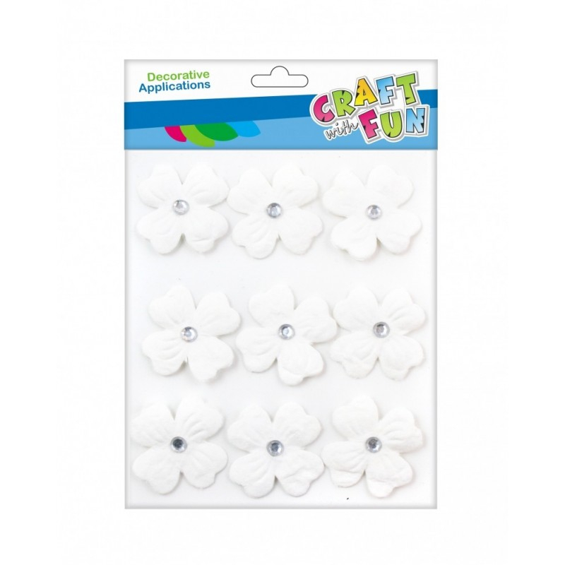 Floricele Autoadezive Craft with Fun, 3 cm, Alb