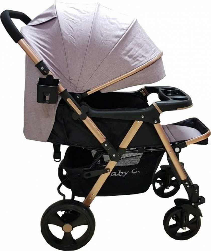 Carucior Baby Care PRO 511 Gri, Reversibil - imagine 4