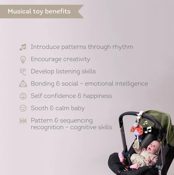 Jucarie Carucior Iepuras Muzical Taf Toys - imagine 2