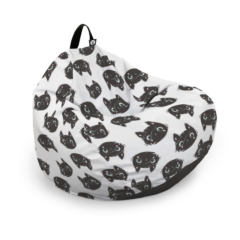 Husa Puf Para XL Pisici Alb-Negru | Updeco - imagine 6