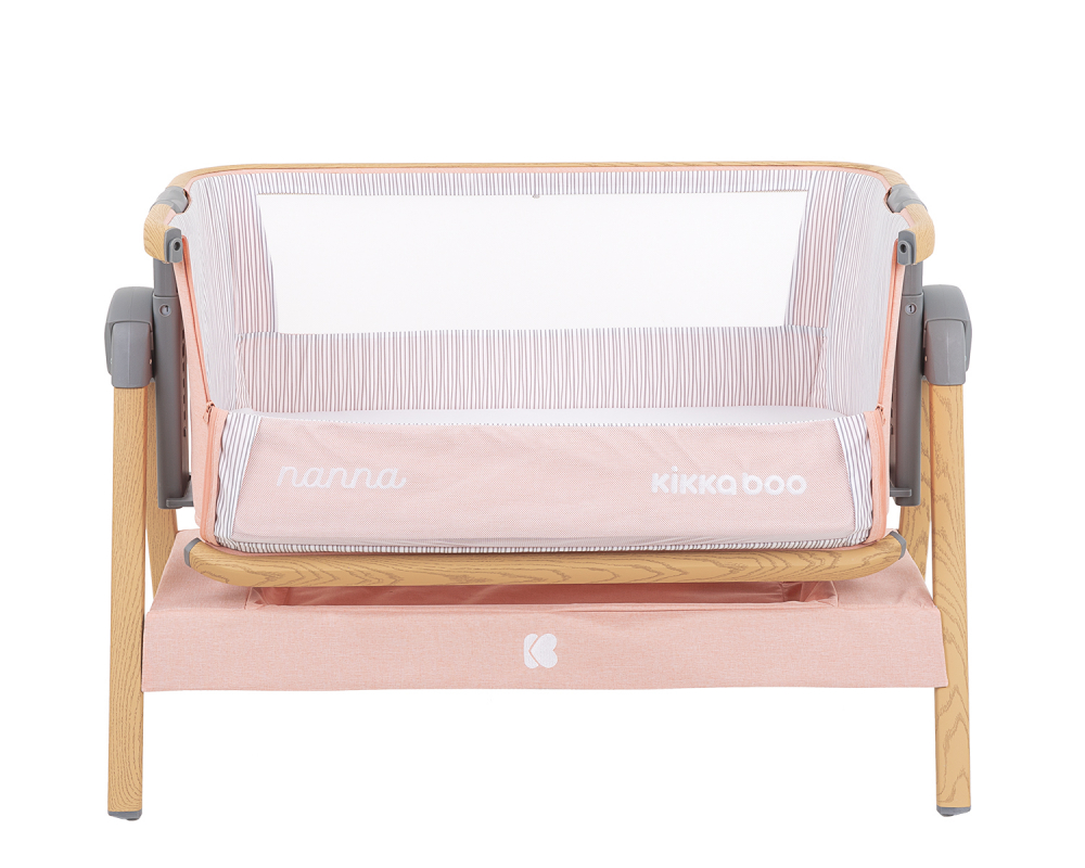 Patut Co-Sleeper KikkaBoo Nanna Pink Wood - imagine 9