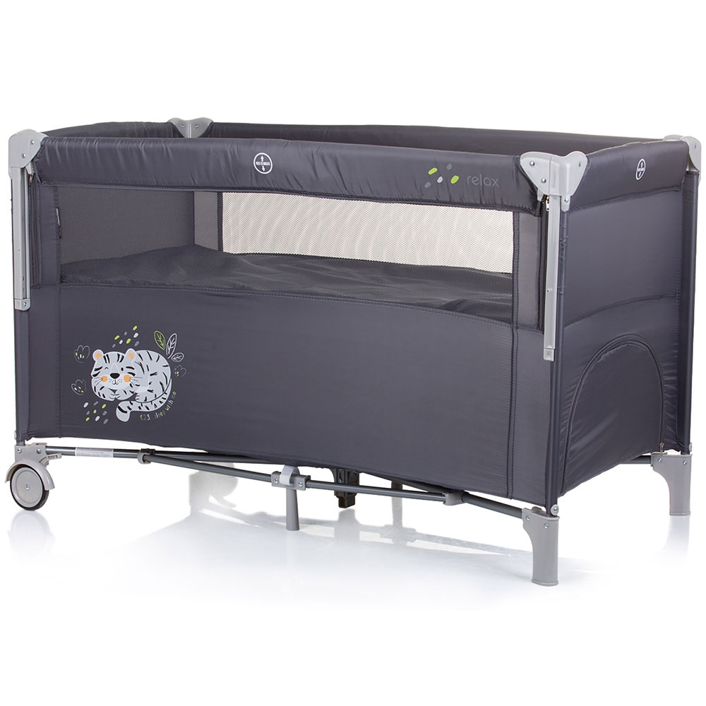 Patut Chipolino Relax Granite Pliabil cu Laterala Culisanta