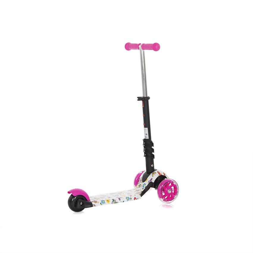 Trotineta Lorelli Pink Butterfly 3 Roți LED - imagine 6
