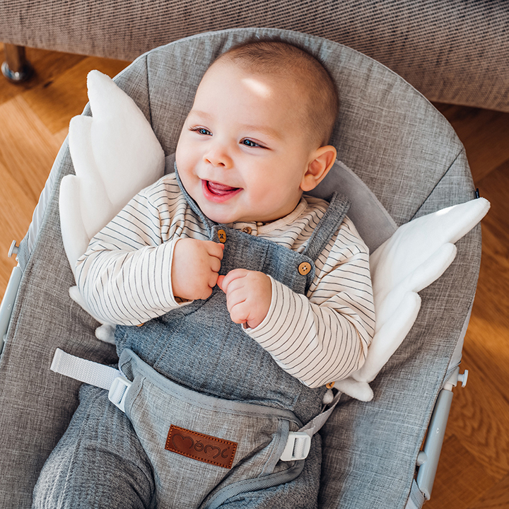 Leagan Bebelus Momi Tuli Grey - Siguranta si Confort - imagine 5