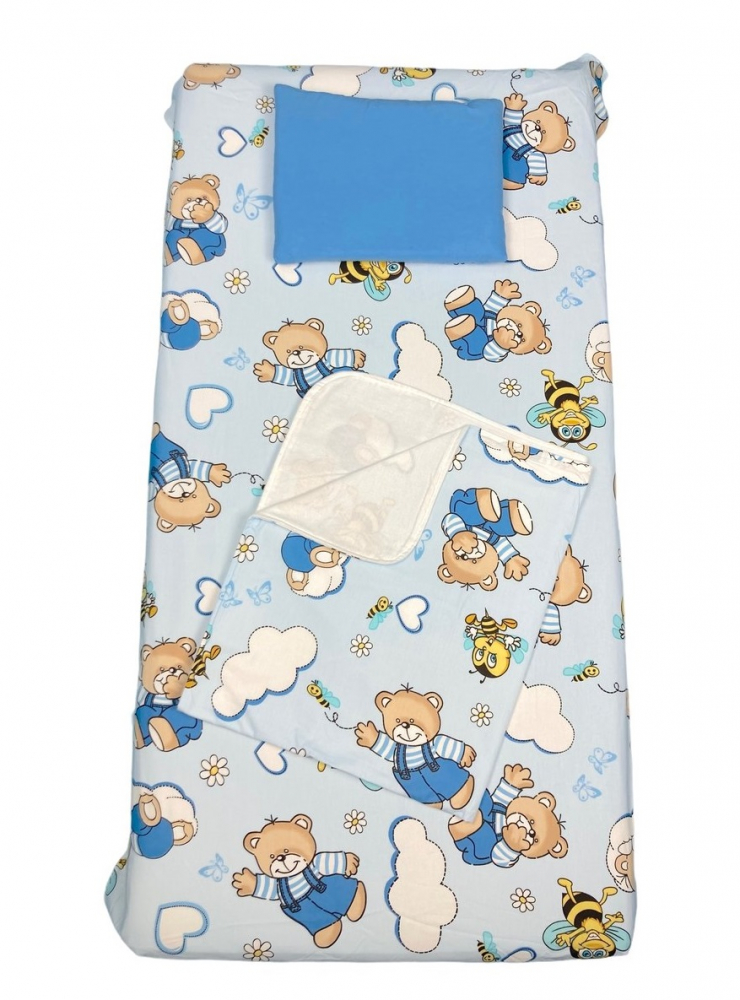 Set 3 piese Deseda ursi cu albine blue