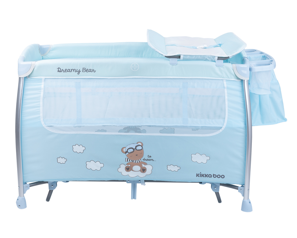 Patut KikkaBoo Dreamy Bear pliabil 2 nivele - imagine 9