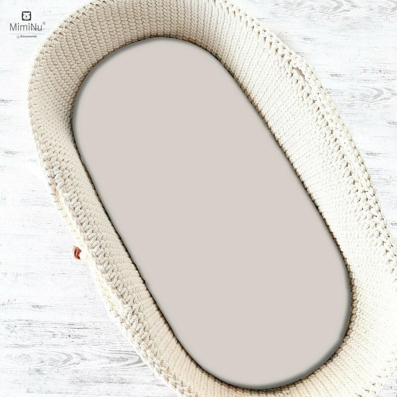Cearceaf MimiNu Elastic Oeko-Tex Beige 80x35cm