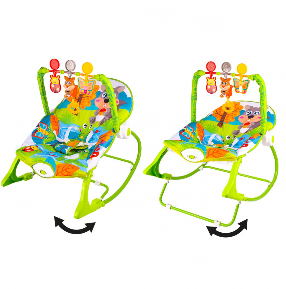 Balansoar Malplay Copii cu Vibratii si Muzica, Green - imagine 4