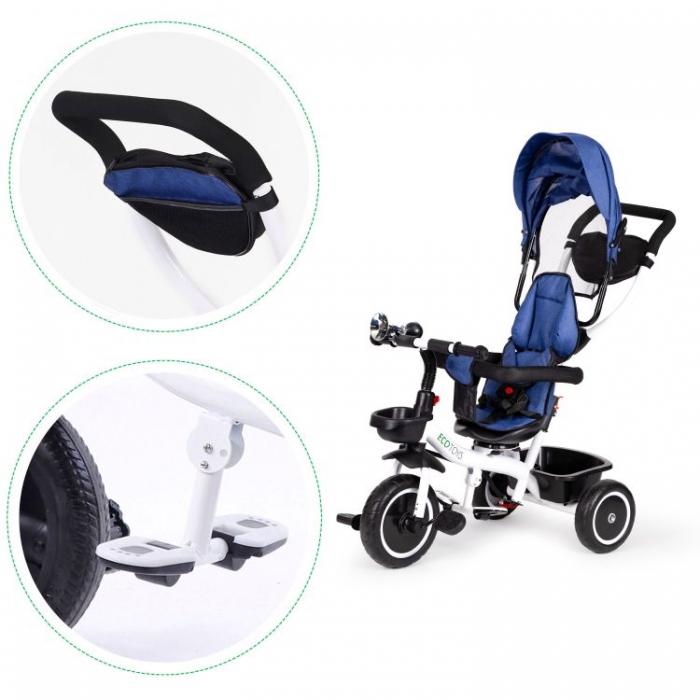 Tricicleta Ecotoys Albastru, 6 Luni+ | Siguranta Si Confort - imagine 3