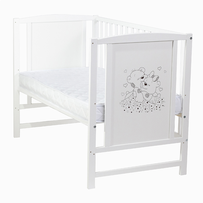Patut E-kids Bears 120x60 cu Laterala Detasabila