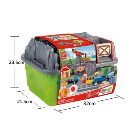 Set Tren Lemn Hape, 50 Piese, Depozitare Inclusă - imagine 3