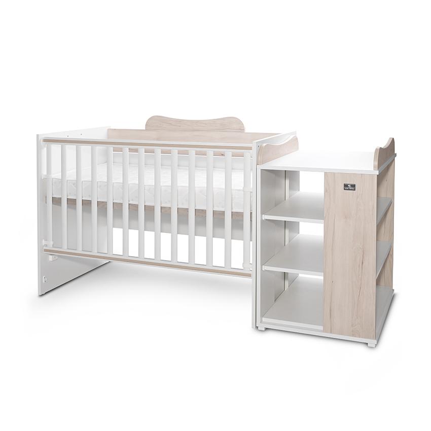 Patut modular Lorelli, 5 configurari - Alb & Stejar - imagine 7