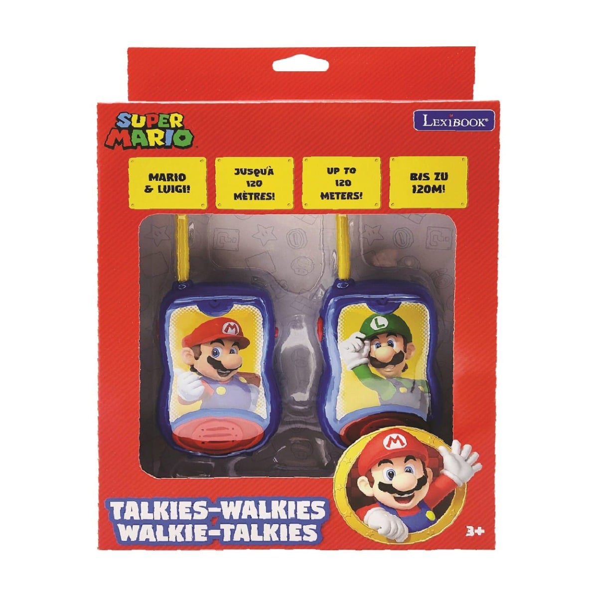 Set Walkie Talkie Lexibook Super Mario, 120 m