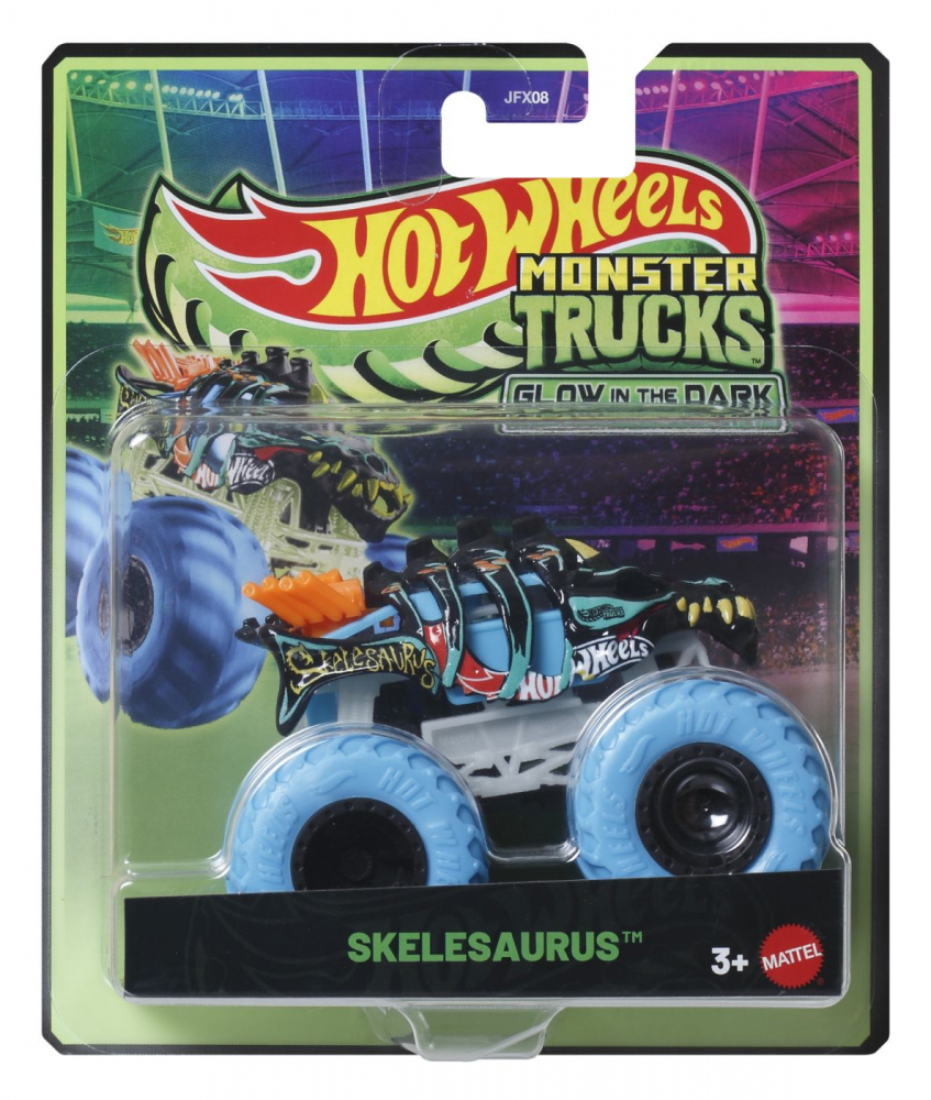 Hot Wheels Skeletonaurus 1:64 Glowing Monster Truck