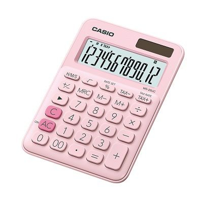 Calculator Birou Casio MS-20UC Roz, 12 Cifre