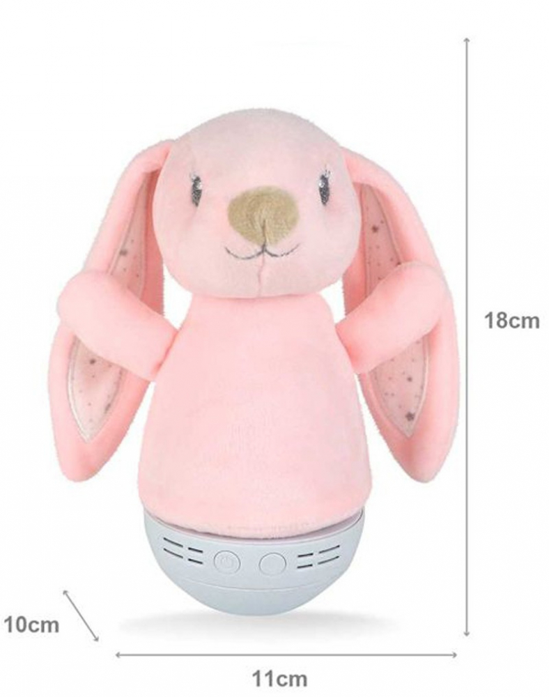 Lampa Veghe Muzicala Pink Rabbit LED, Sfera Zabawek - imagine 3