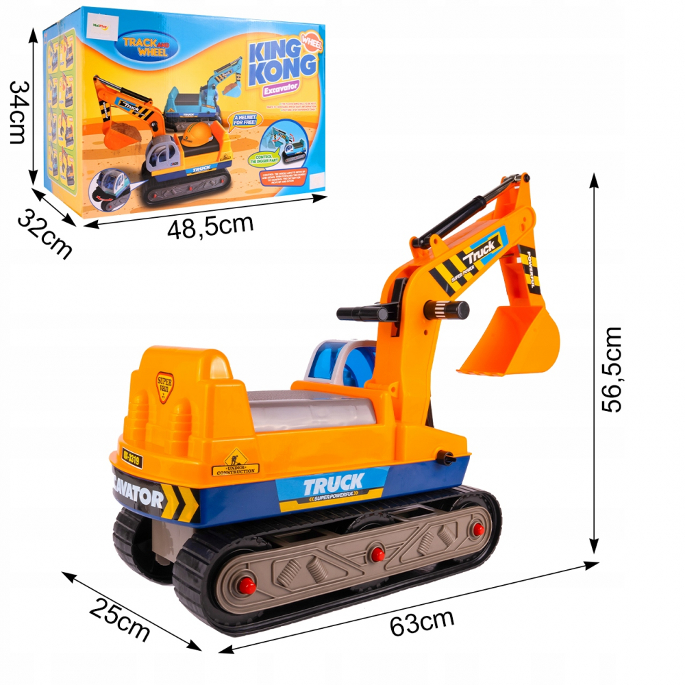 Excavator Malplay King Kong, cu cupă mobilă și cască - imagine 8