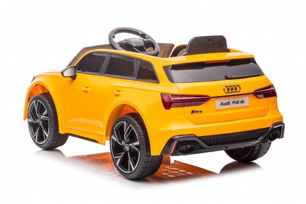 Masinuta Electrica Audi RS6 Yellow cu Telecomanda - imagine 5