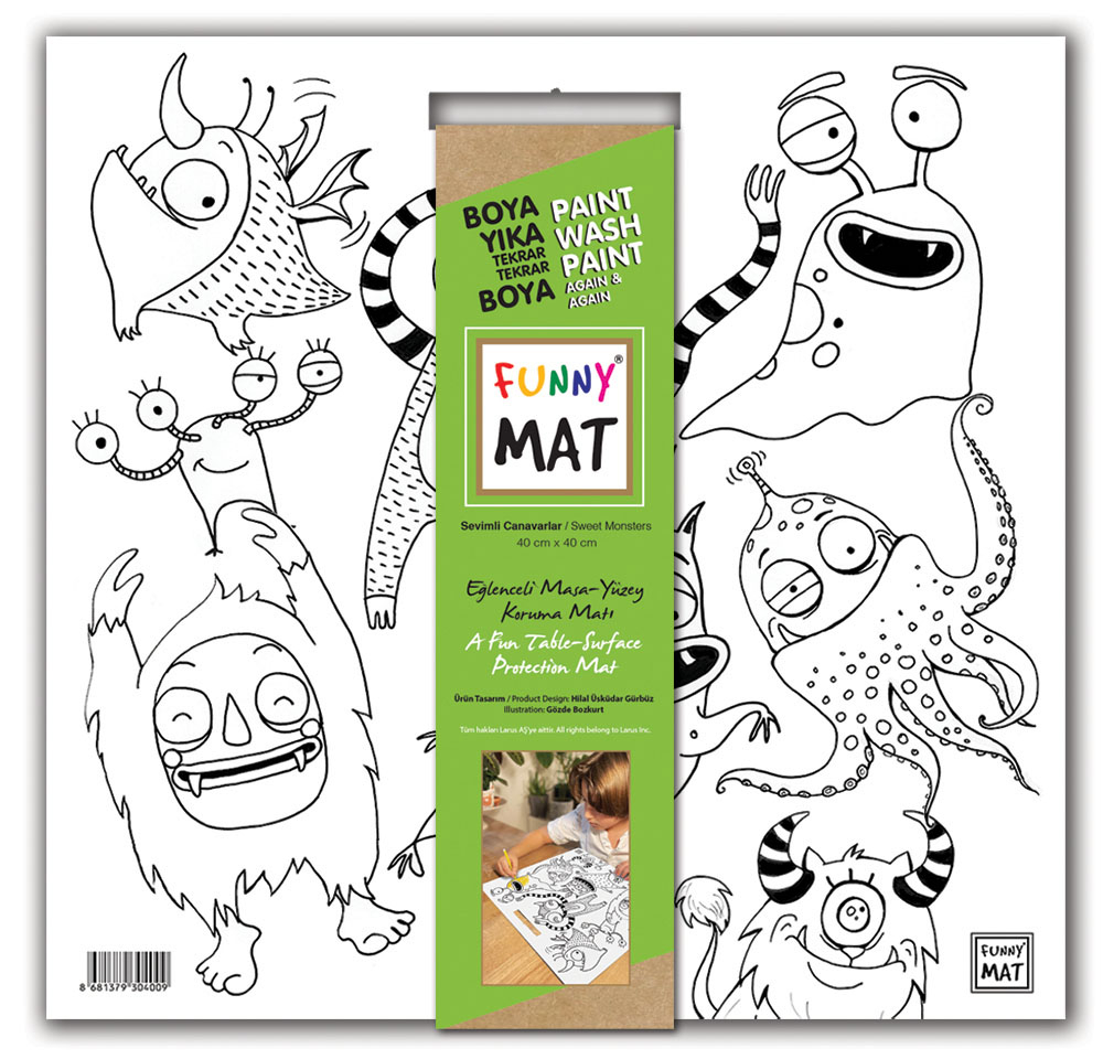 Funny mat | Planșa de Colorat Reutilizabilă Monștrii