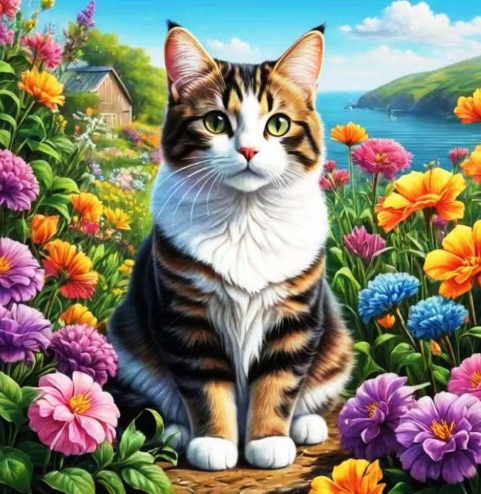 Tablou Diamante Pisica 50x40 cm Krista