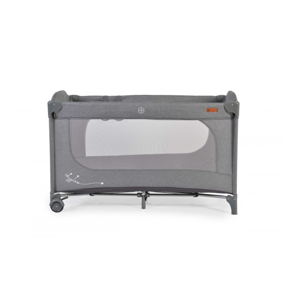 Patut pliabil Cangaroo SkyGlow Grey cu 1 nivel - imagine 3