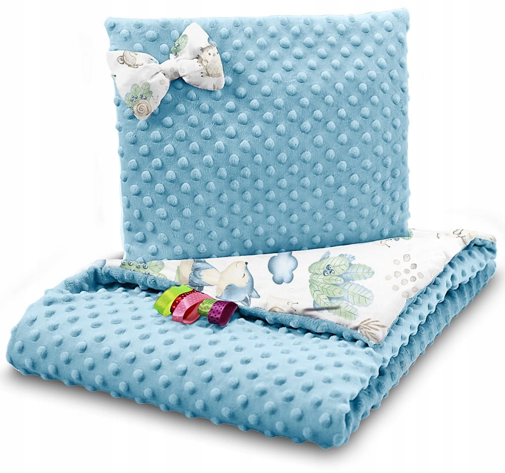 Set Paturica și Pernă Babymam Minky Wolf - imagine 2