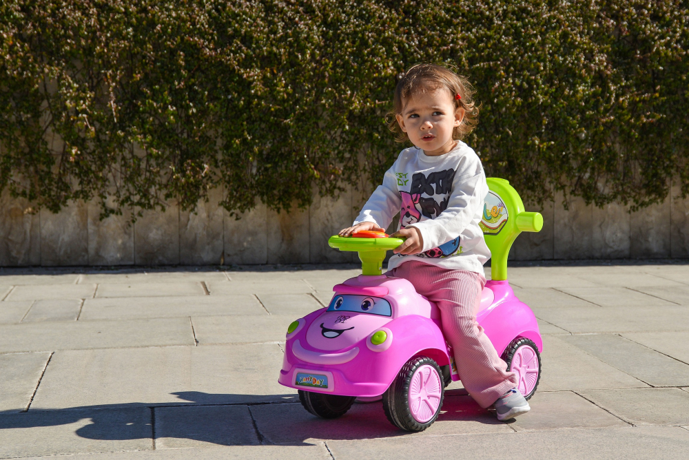 Masinuta Moni Smile Pink 2in1 cu Maner - imagine 3