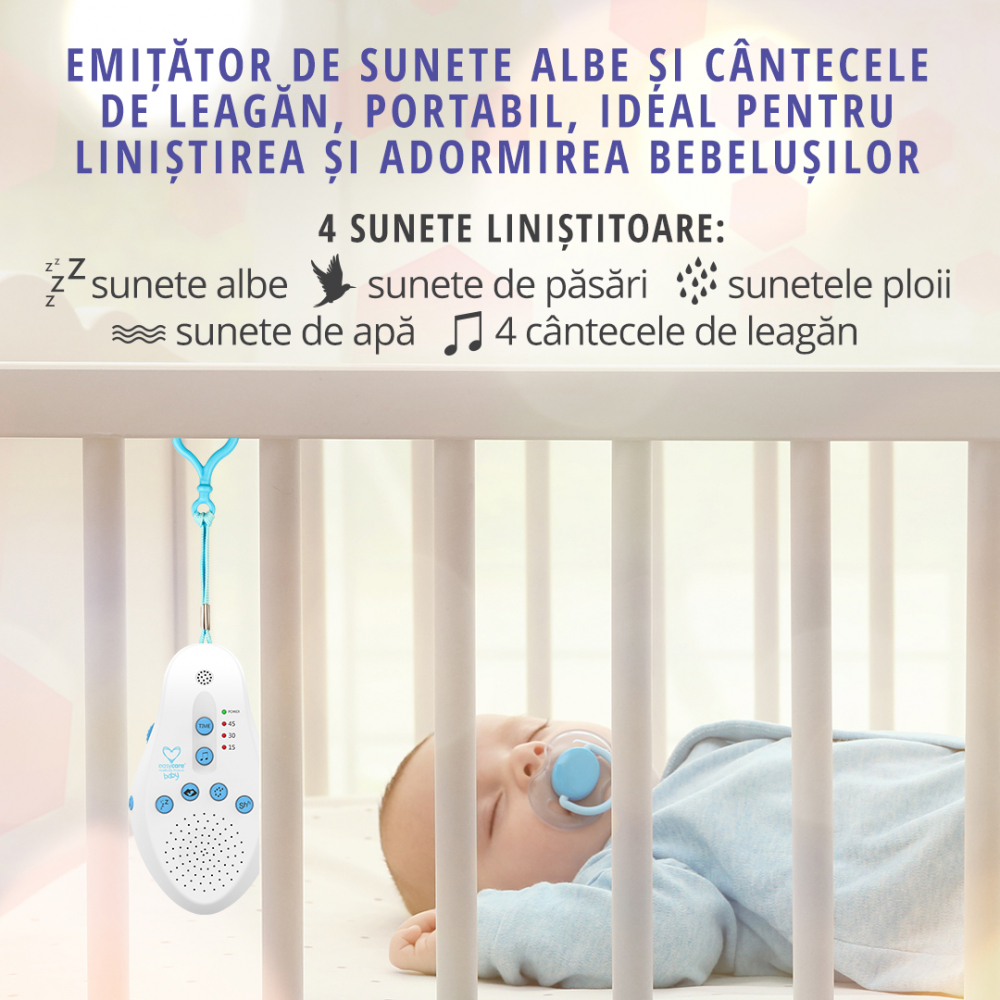 Emitator Sunete Albe Easycare Baby 4 în 1, Somn Liniștit - imagine 4