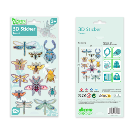 Abtibilduri 3D Insecte Avenir - Jucarie Creativa - imagine 4