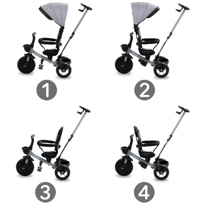 Tricicleta Kidwell Axel Gri, Scaun Rotativ 25kg - imagine 5