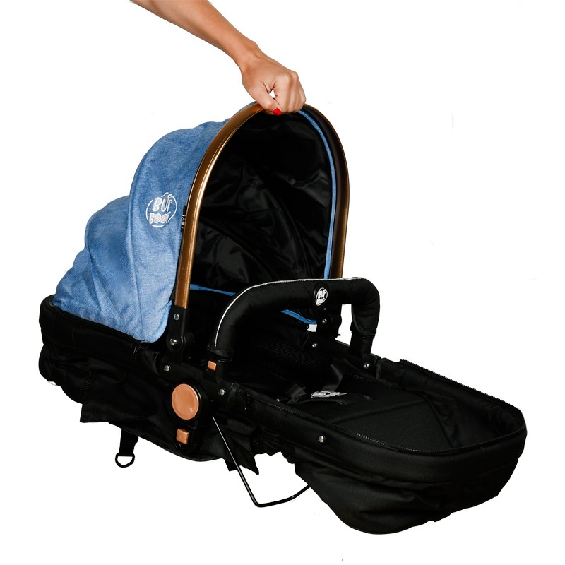 Carucior 2 in 1 Buf Boof Blue, Reversibil 0-36 luni - imagine 3