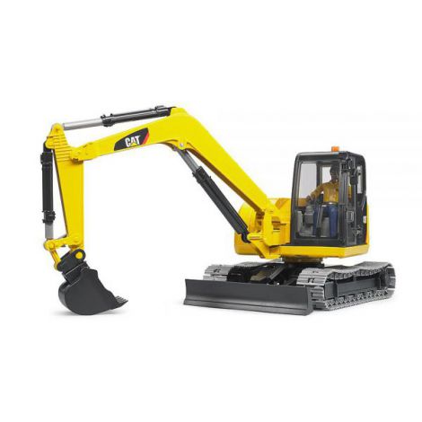Bruder Mini Excavator CAT cu Muncitor - Jucărie Realistă - imagine 6