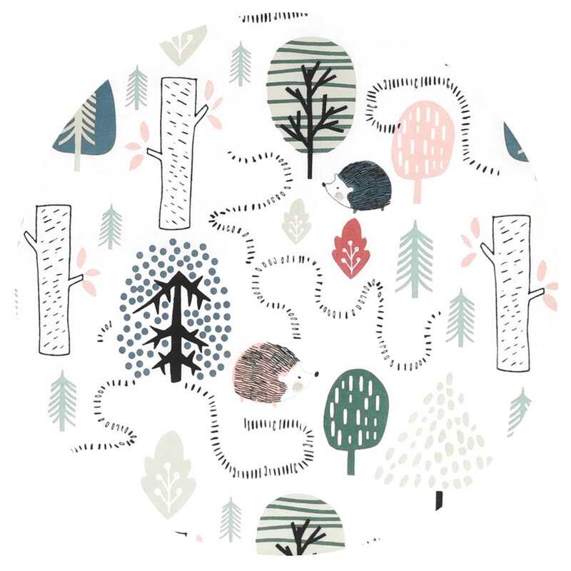 Lenjerie pat Qmini Hedgehog 3 piese, bumbac - imagine 2