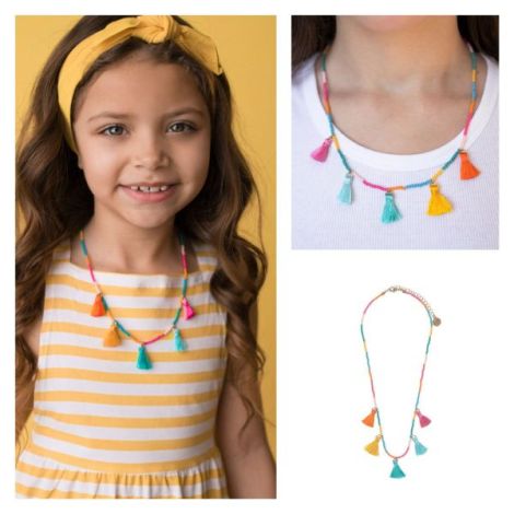 Colier Ooly Ashley cu Ciucurași Multicolori - imagine 2