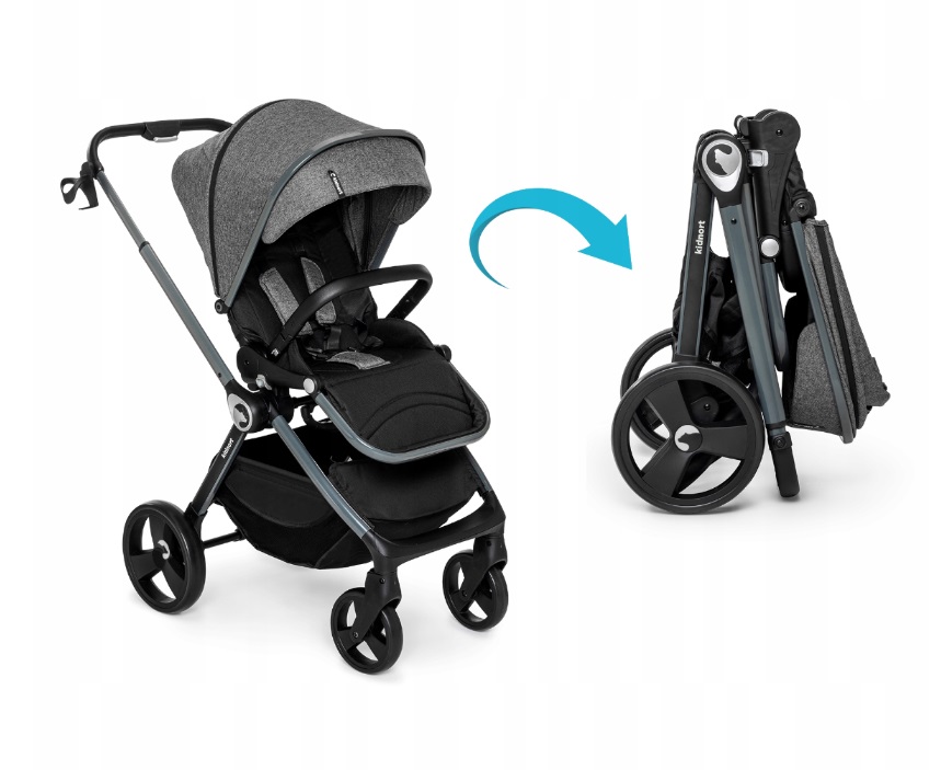 Carucior Reversibil Kidnort Isbjorn Black - imagine 12